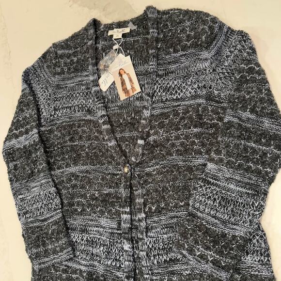 Simply Noelle NWT Long Knit Cardigan Sweater Button Closure Women's XS Gray/Blue - Picture 4 of 8